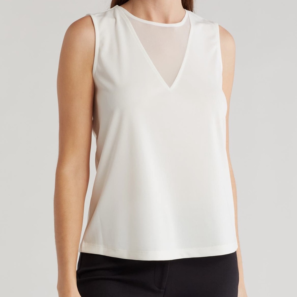 Dkny || ivory mesh insert tank